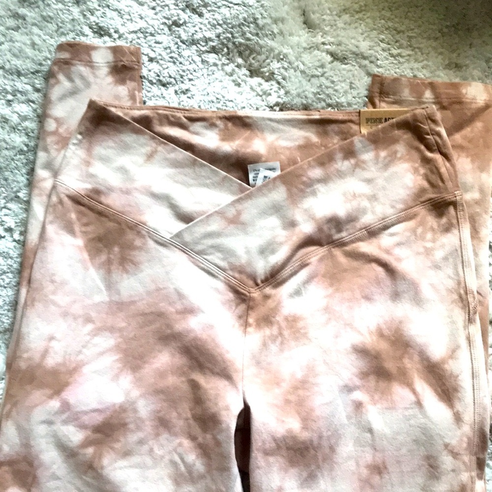 PINK ACTIVE CROSSOVER YOGA PANTS LEGGINGS - Picture 6 of 10